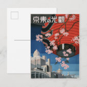  Briefkaart van 1930 Tokyo Japan Travel Poster (Voorkant / Achterkant)