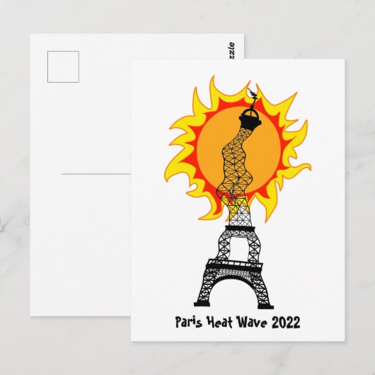 Briefkaart van 2022-Parijs-hittegolf (Voorkant / Achterkant)