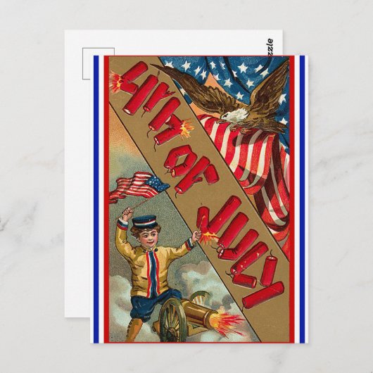 briefkaart van 4 juli (Voorkant / Achterkant)