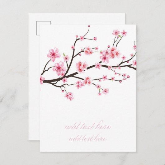BRIEFKAART VAN AANKONDIGING : SAKURA BLOSSOMS (Voorkant / Achterkant)