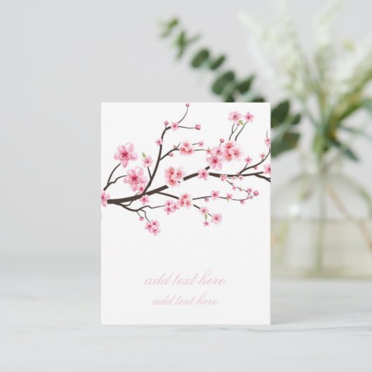 BRIEFKAART VAN AANKONDIGING : SAKURA BLOSSOMS (Staand voorkant)