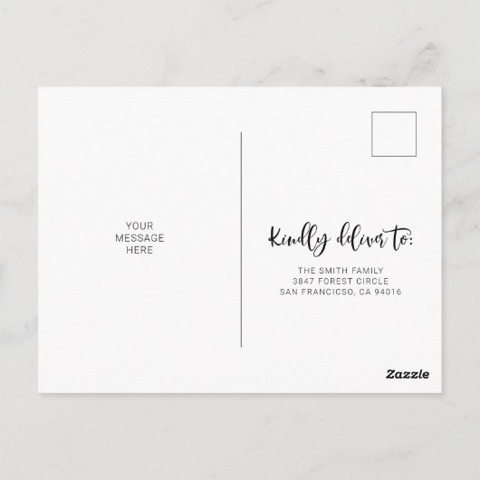 Briefkaart van aankondiging verplaatsen met groen (Achterkant)