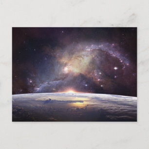 briefkaart van aarde en ruimte