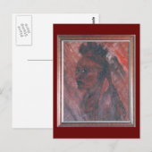Briefkaart van Afrikaanse Lady Portrait Art (Voorkant / Achterkant)