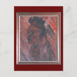 Briefkaart van Afrikaanse Lady Portrait Art