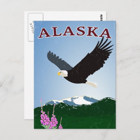 Briefkaart van Alaska-adelaars (Voorkant / Achterkant)