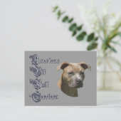 Briefkaart van American Pit Bull Terrier (APBT) (Staand voorkant)