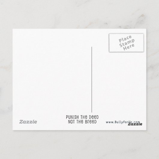 Briefkaart van American Pit Bull Terrier (APBT) (Achterkant)