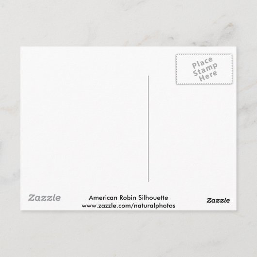 Briefkaart van American Robin Silhouette (Achterkant)
