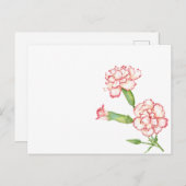 Briefkaart van anjers (Voorkant / Achterkant)