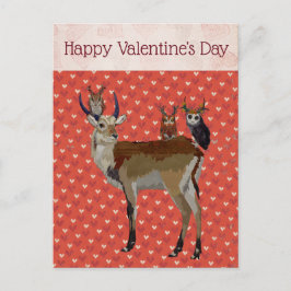 BRIEFKAART VAN ANTELOPE & ANTLER OWLS VALENTIJNS