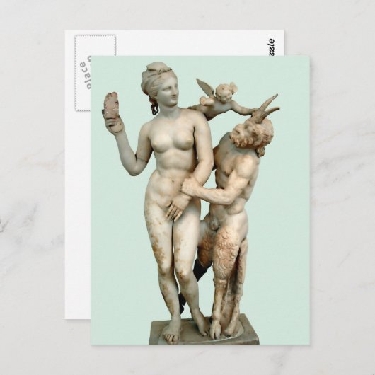 Briefkaart van Aphrodite, Pan en Eros (Voorkant / Achterkant)