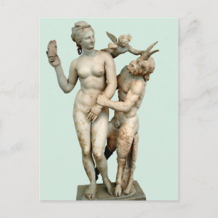 Briefkaart van Aphrodite, Pan en Eros