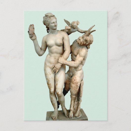 Briefkaart van Aphrodite, Pan en Eros (Voorkant)
