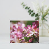 Briefkaart van appelbloesem en honingbijen (Staand voorkant)