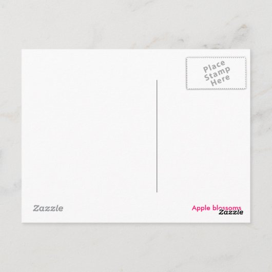 Briefkaart van appelbloesems (Achterkant)