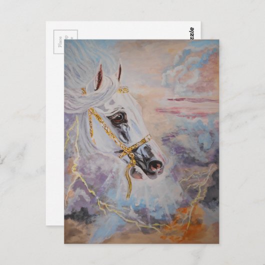 Briefkaart van Arabische paarden (Voorkant / Achterkant)