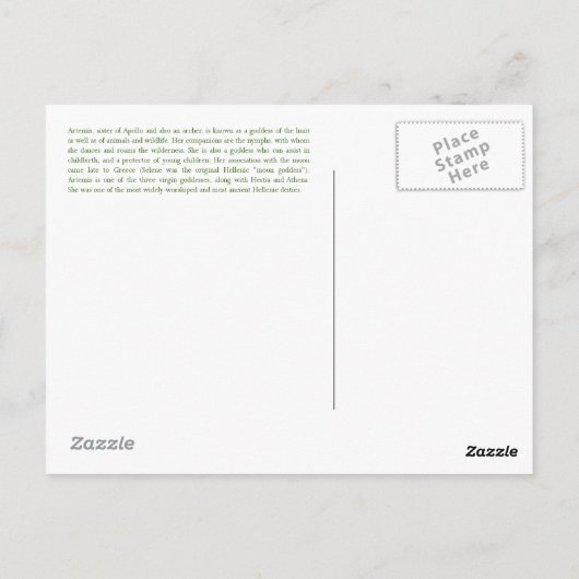 Briefkaart van Artemis (Achterkant)
