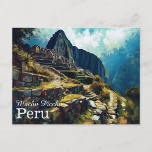 Briefkaart van Artistieke Machu Picchu Peru