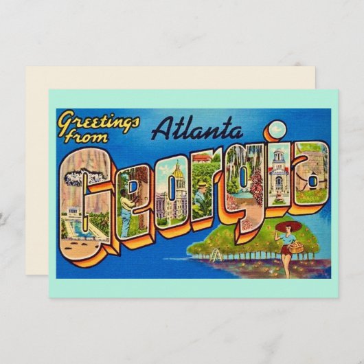 Briefkaart van Atlanta (Voorkant / Achterkant)