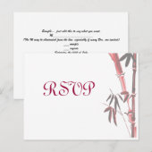 Briefkaart van Aziatische Bamboe Wedding RSVP (Voorkant / Achterkant)