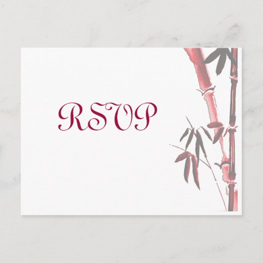 Briefkaart van Aziatische Bamboe Wedding RSVP (Voorkant)