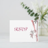 Briefkaart van Aziatische Bamboe Wedding RSVP (Staand voorkant)