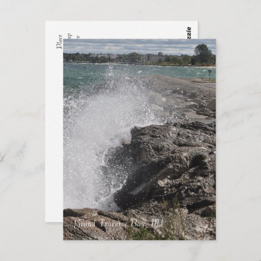 Briefkaart van Baai van Grand Traverse, MI (Voorkant / Achterkant)