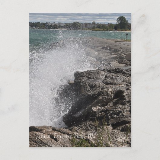 Briefkaart van Baai van Grand Traverse, MI (Voorkant)