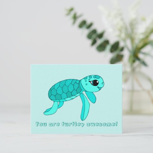 Briefkaart van baby schildpadden (Staand voorkant)