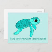 Briefkaart van baby schildpadden (Voorkant / Achterkant)