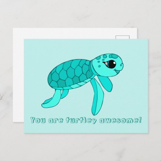 Briefkaart van baby schildpadden (Voorkant / Achterkant)
