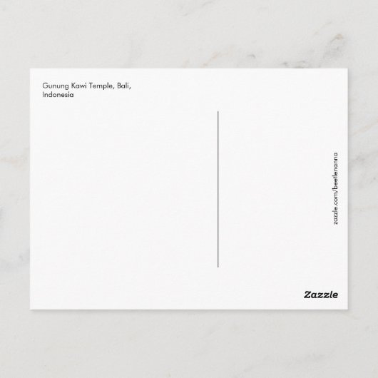 Briefkaart van Bali-Indonesië (Achterkant)