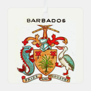  Briefkaart van Barbados Metalen Ornament