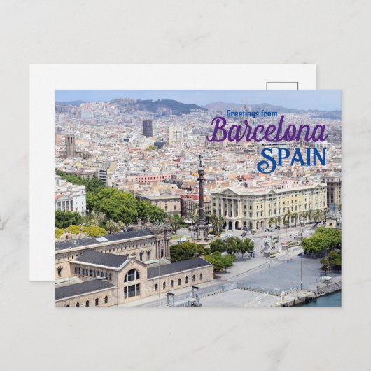 Briefkaart van Barcelona (Voorkant / Achterkant)