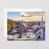 BRIEFKAART VAN BARCELONA (Voorkant / Achterkant)