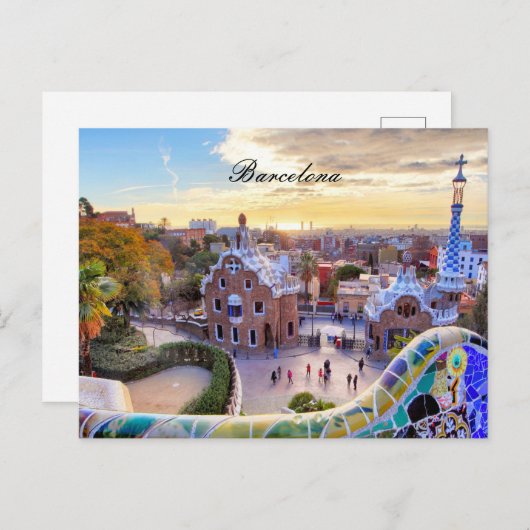 BRIEFKAART VAN BARCELONA (Voorkant / Achterkant)