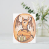 Briefkaart van Bat en Pumpkins Halloween (Staand voorkant)