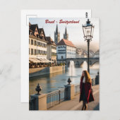  Briefkaart van Bazel en Salzburg – Rijn en (Voorkant / Achterkant)