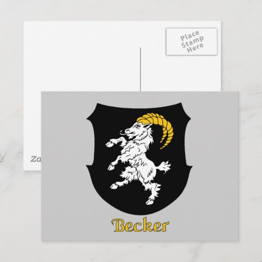 Briefkaart van Becker Family Shield (Voorkant / Achterkant)