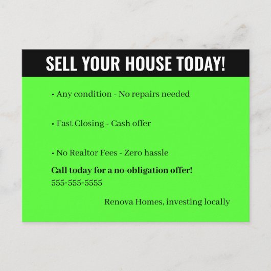 Briefkaart van beleggers (Voorkant)