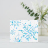 Briefkaart van bevroren ijskristallen-sneeuwvlokke (Staand voorkant)