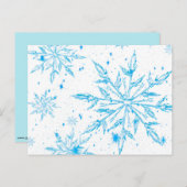 Briefkaart van bevroren ijskristallen-sneeuwvlokke (Voorkant / Achterkant)