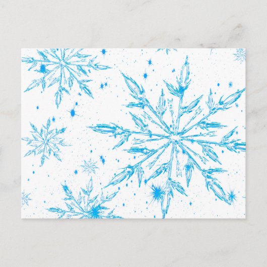 Briefkaart van bevroren ijskristallen-sneeuwvlokke (Voorkant)
