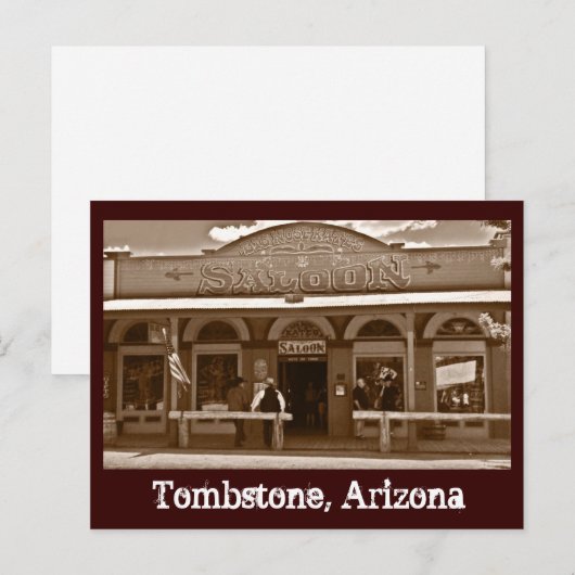 Briefkaart van Big Nose Kate Saloon Tombstone Ariz (Voorkant / Achterkant)