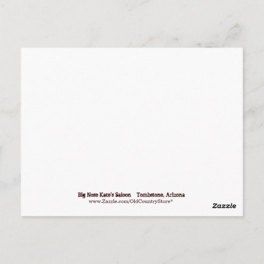 Briefkaart van Big Nose Kate Saloon Tombstone Ariz (Achterkant)
