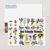 Briefkaart van bijenvriendelijke bloemen (Voorkant / Achterkant)