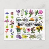 Briefkaart van bijenvriendelijke bloemen (Voorkant)