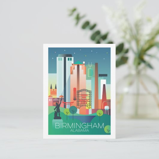 Briefkaart van Birmingham, Alabama (Staand voorkant)