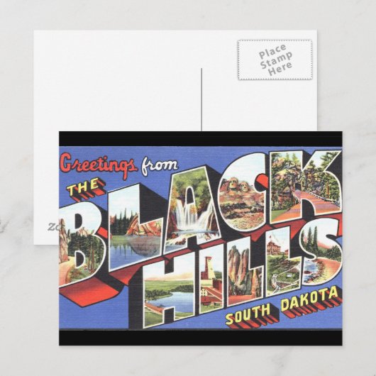  Briefkaart van Black Hills South Dakota (Voorkant / Achterkant)